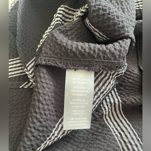 Calvin Klein Elegant Black and Gray Striped Wrap Dress Women’s Size 8 - Picture 12 of 14